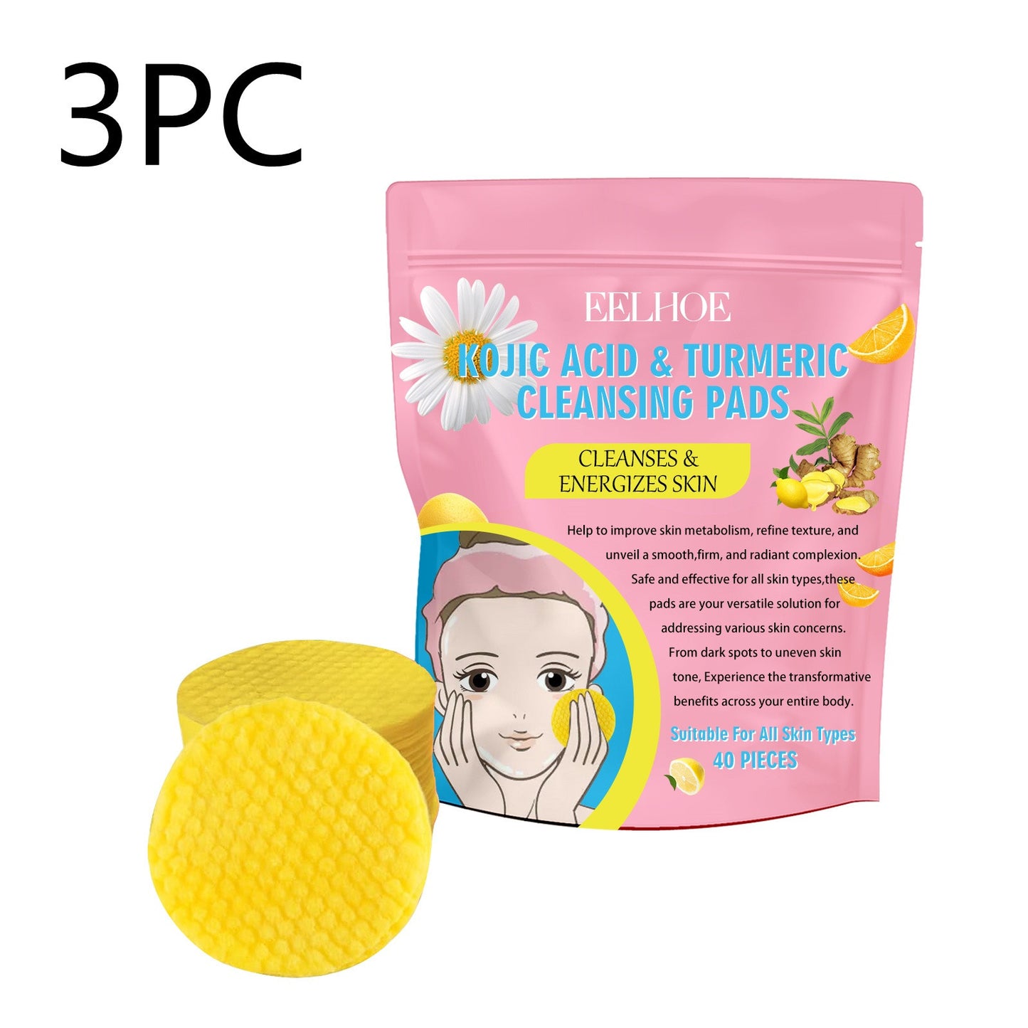 Kojic Acid Turmeric Cleansing Pads